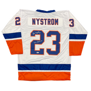 Bob Nystrom Signed Islanders Custom Jersey w/ Mr Islander Beckett W BAS COA0