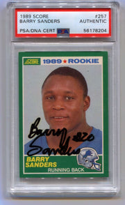 Barry Sanders 1989 Score Rookie RC Early Signature Lions Signed Auto PSA DNA0