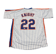 Ray Knight Signed New York Mets Custom Jersey w/ 1986 WS MVP Beckett Wit BAS COA0