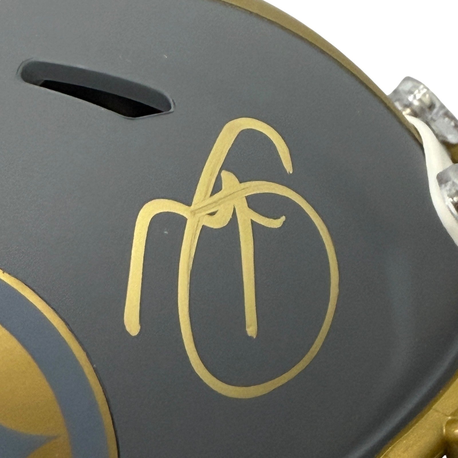 Minkah Fitzpatrick Signed Pittsburgh Steelers Slate Mini Helmet JSA Witness COA1