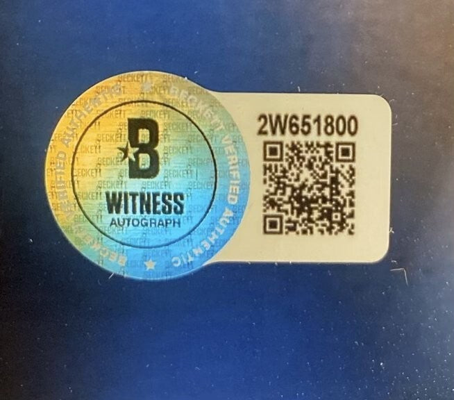 Lawrence Taylor Signed NY Giants 16x20 Photo w/ NYG + HOF 99 Beckett Wit BAS COA1