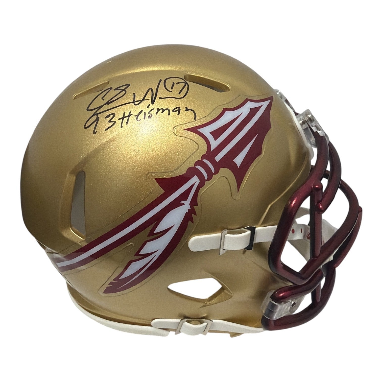 Charlie Ward Signed Florida State Gold Mini Helmet w/ 93 Heisman JSA Witness COA0
