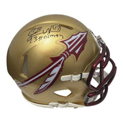 Charlie Ward Signed Florida State Gold Mini Helmet w/ 93 Heisman JSA Witness COA0