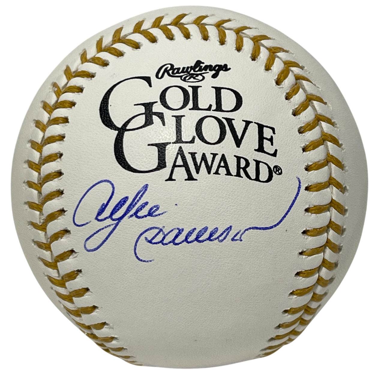 Andre Dawson Signed Rawlings Gold Glove Baseball Beckett Witness BAS COA0