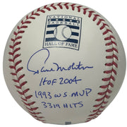 Paul Molitor Signed Autographed HOF Logo Baseball w/ 3x Insc JSA Witness COA0