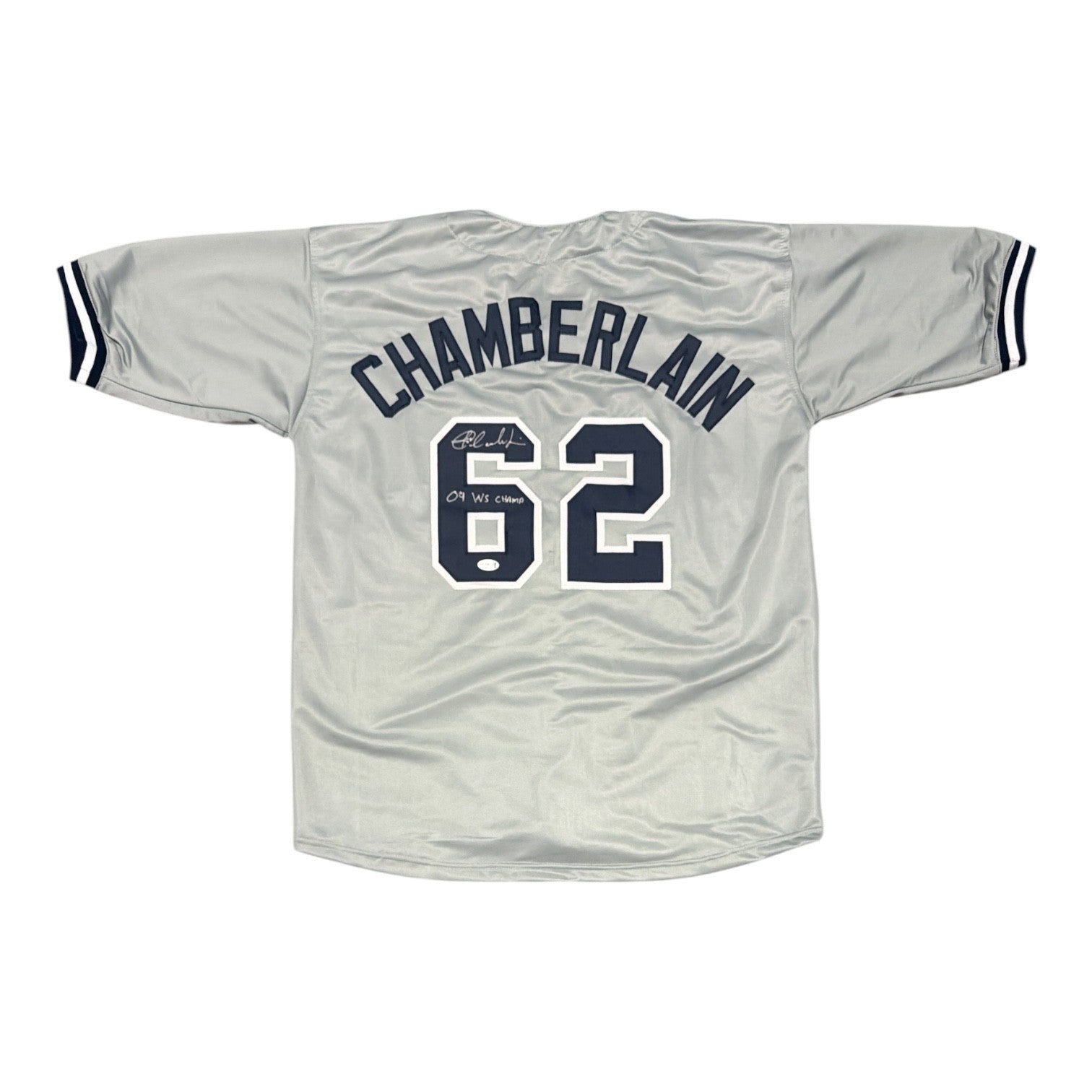 Joba Chamberlain Signed New York Yankees Custom Jersey w/ 09 WS Champs JSA W COA0