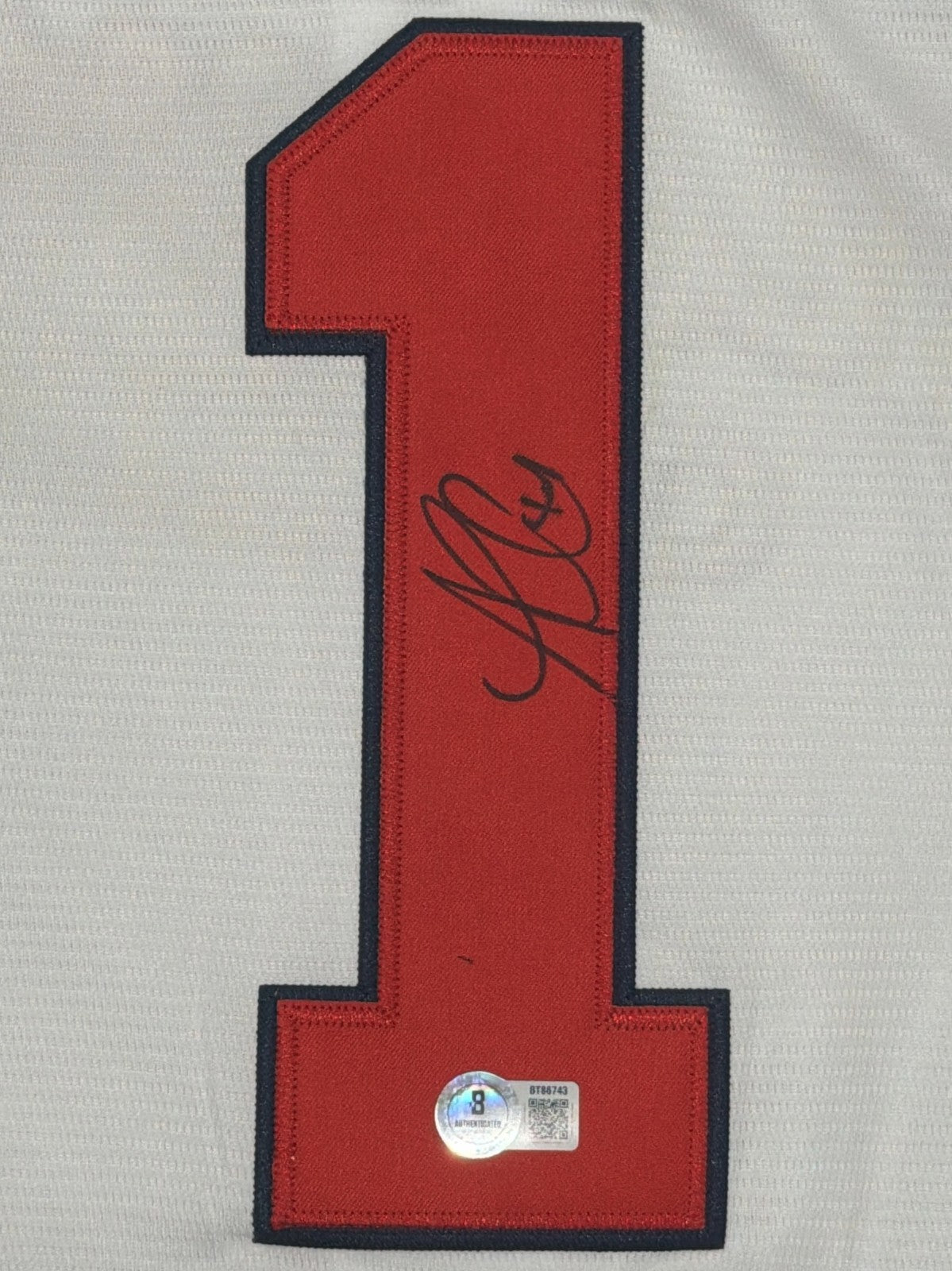 Ozzie Albies Signed Autographed Atlanta Braves Custom Replica Jersey BAS COA1