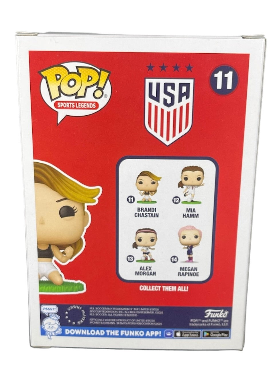 Brandi Chastain Signed Auto USA Funko Pop 99 WC Wining Goal Beckett BAS COA RWB3