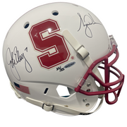 John Elway Tiger Woods Signed Stanford Full Size Helmet 25/25 Upper Deck UDA COA0