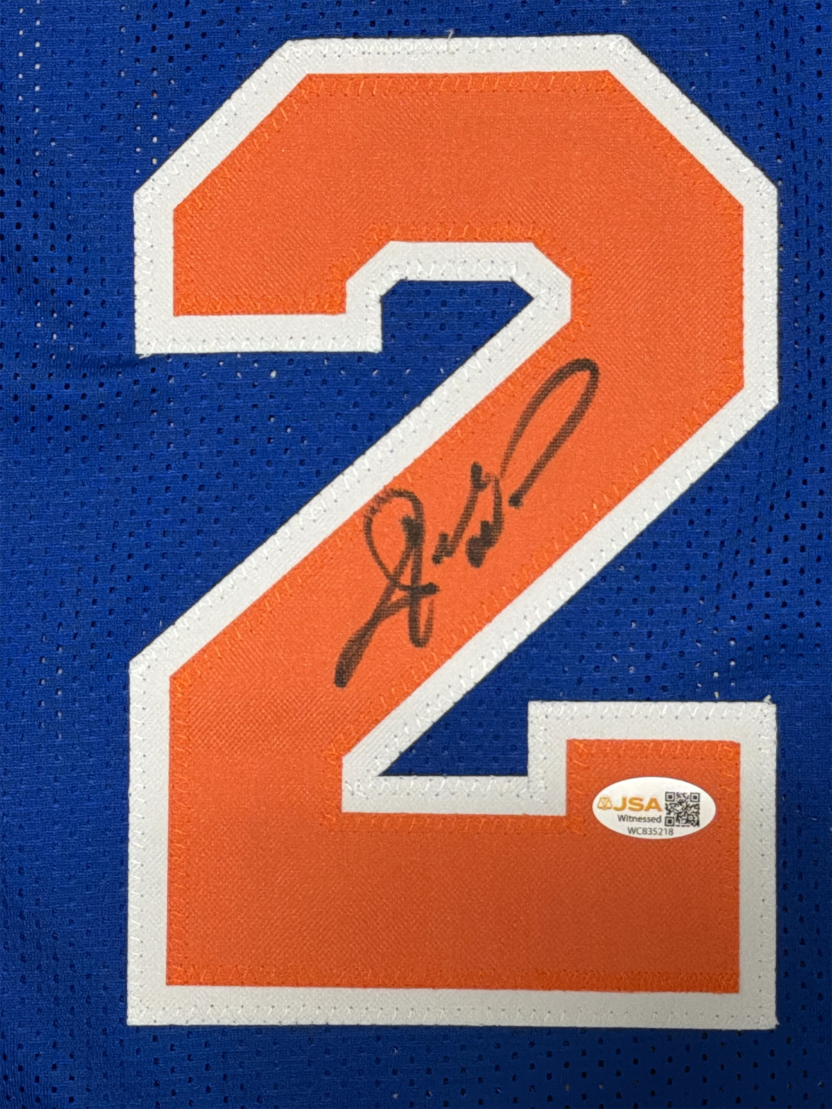 Gerald Wilkins Signed Autographed New York Knicks Custom Jersey JSA Witness COA1