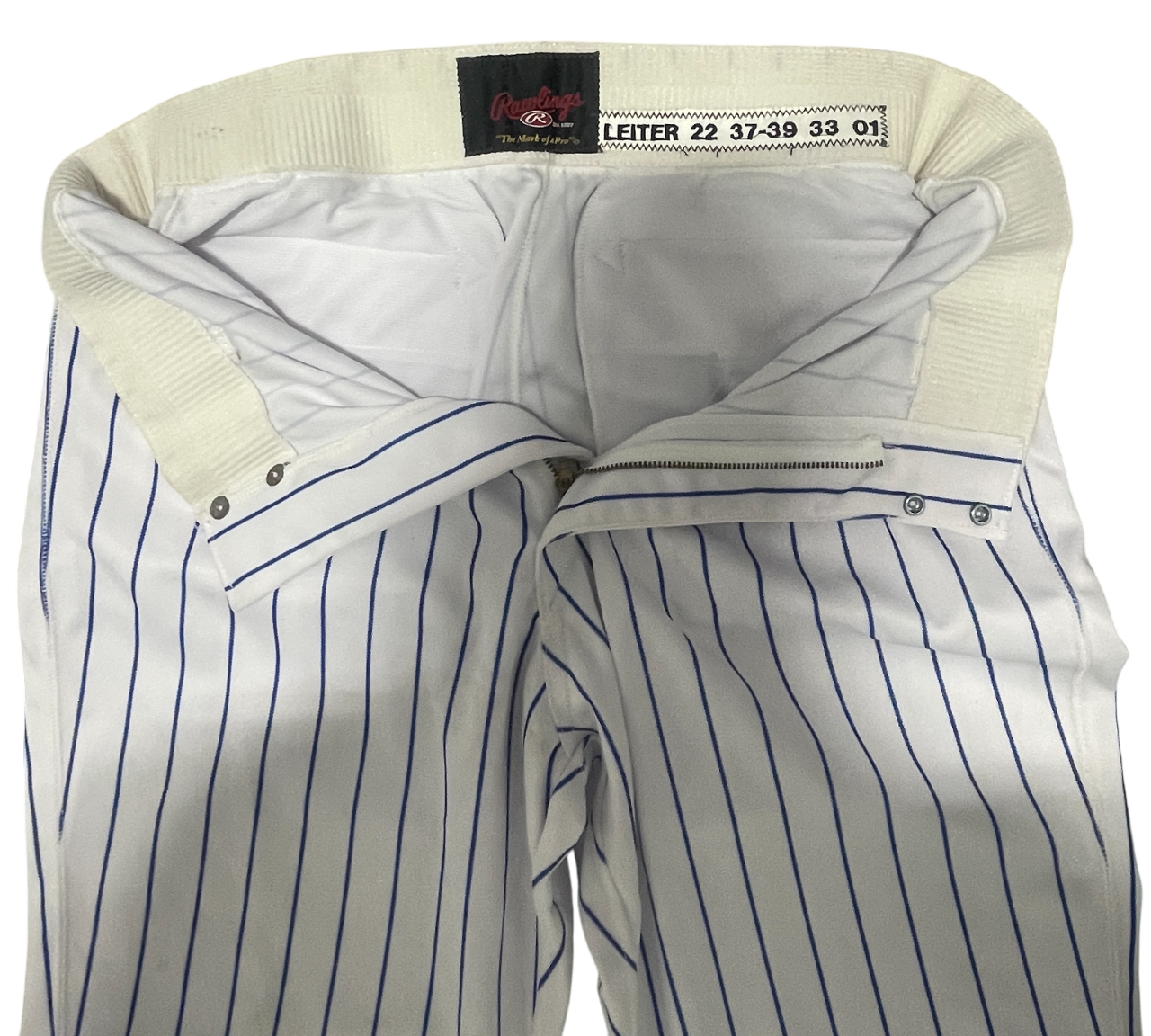 Al Leiter UNSIGNED 2001 New York Mets Game Used White Pinstripe Baseball Pants1