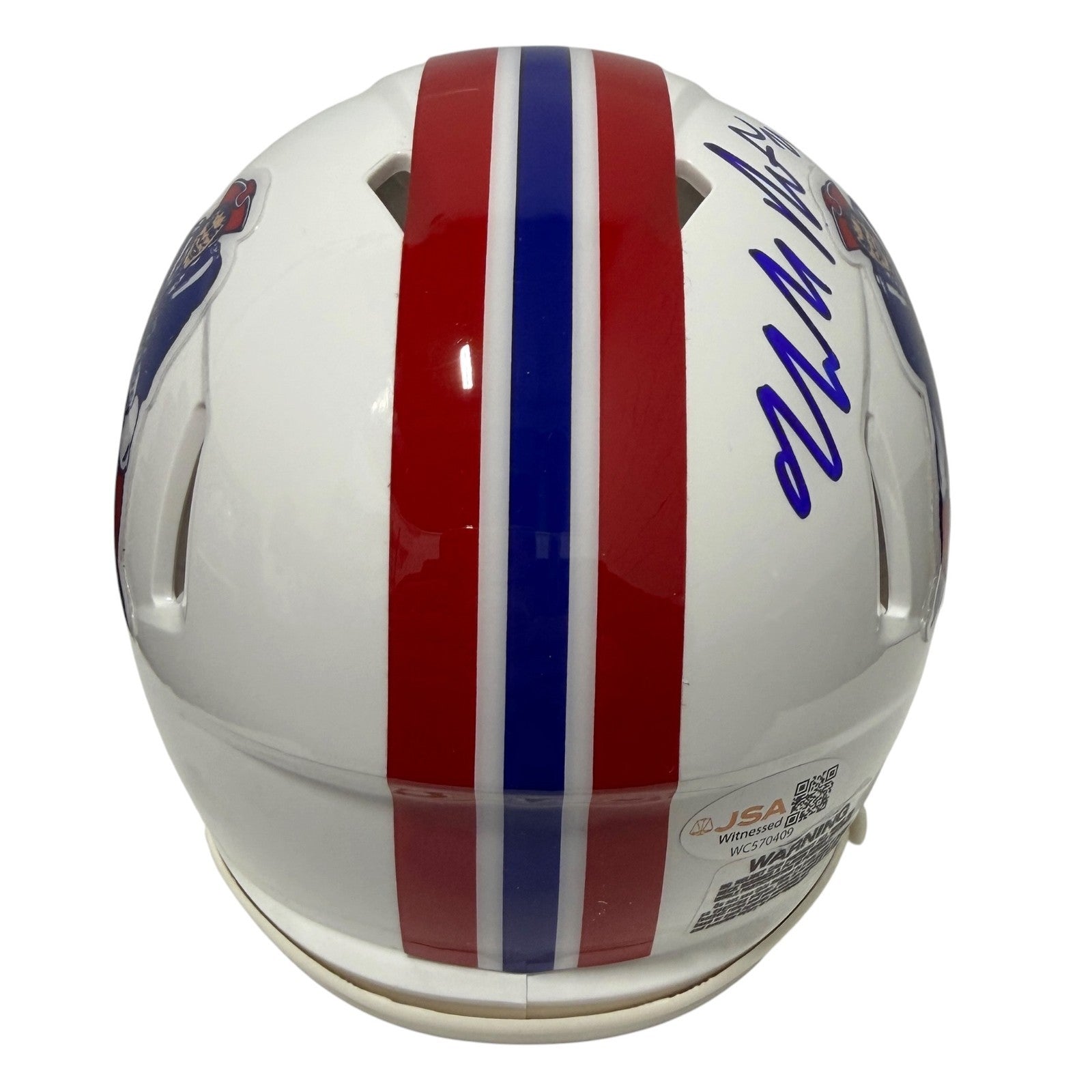 Malcolm Butler Signed New England Patriots TB Mini Helmet JSA Witness COA2