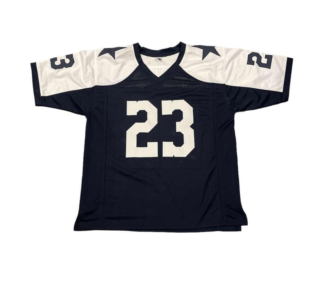 Rico Dowdle Signed Cowboys TB Custom Jersey w/ We Dem Boyz! Beckett BAS COA3