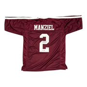 Johnny Manziel Signed Texas A&M Custom Jersey w/ 12 HT Beckett Witness BAS COA0