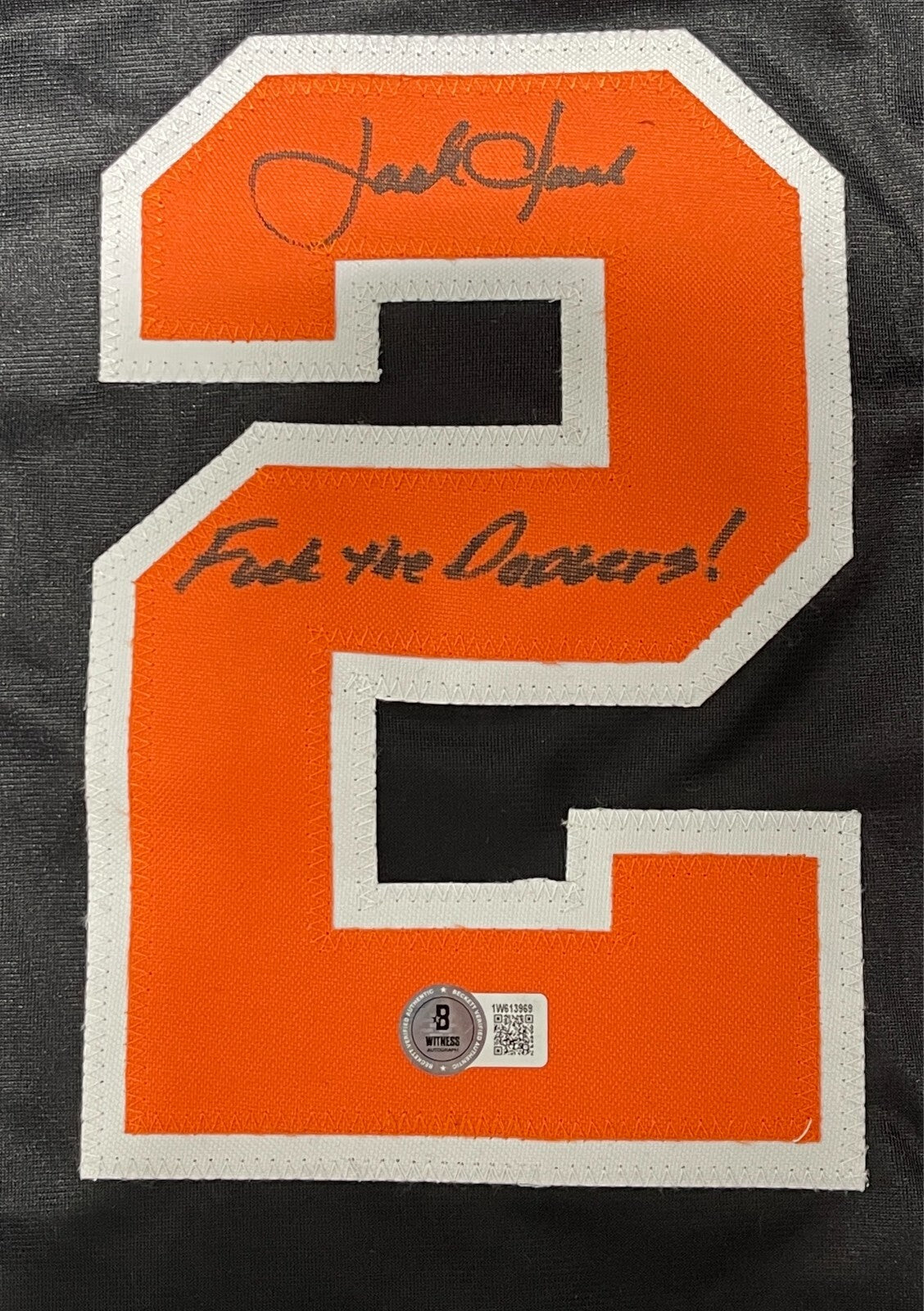 Jack Clark Signed SF Giants Custom Jersey w/ F**k the Dodgers Beckett W BAS COA1