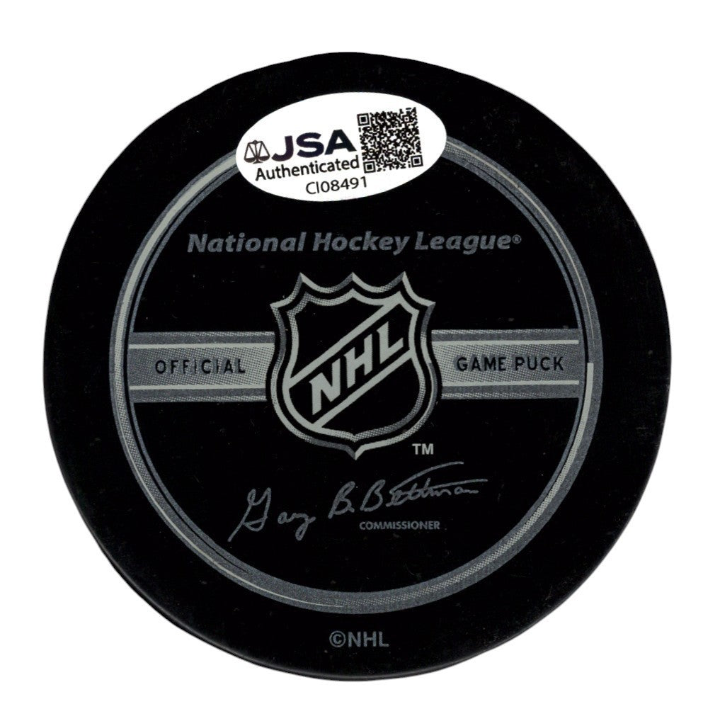 Adam Oates Signed Autographed Bruins Game Puck w/ HOF 12 + 1420 Pts JSA COA1
