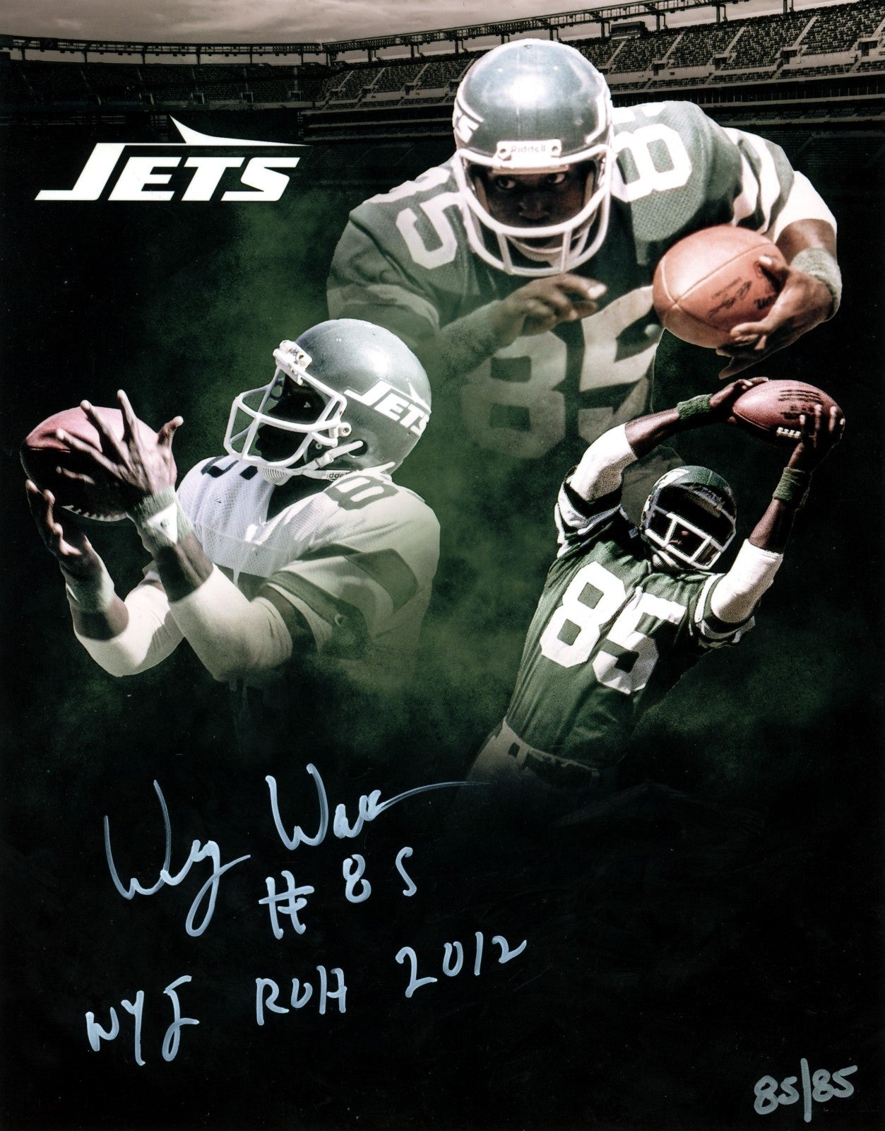 Wesley Walker Signed Jets 8x10 Photo w NYJ ROH 2012 LE JSY #85/85 LSCM COA0
