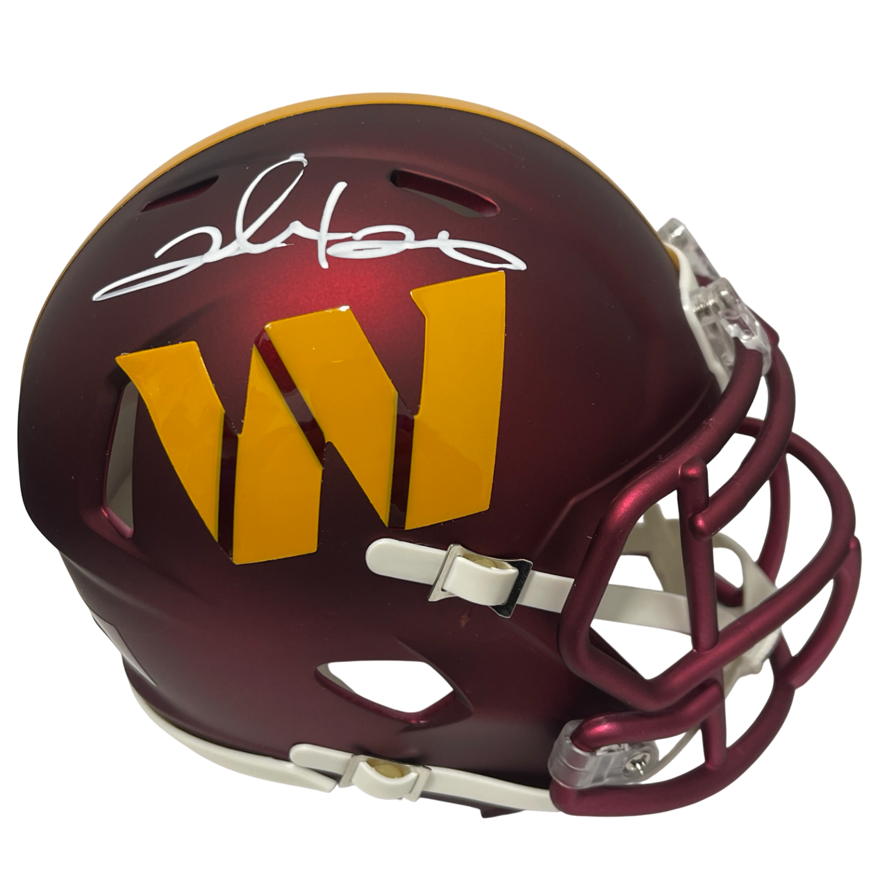 Clinton Portis Signed Washington Speed Mini Helmet Beckett Witness BAS COA0