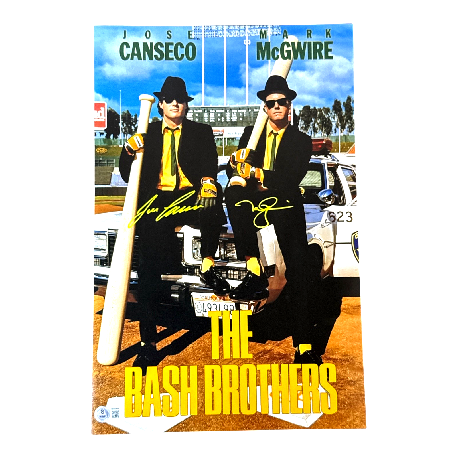 McGwire Canseco Dual Signed Athletics 11x17 Photo Bash Brothers Beckett BAS COA0