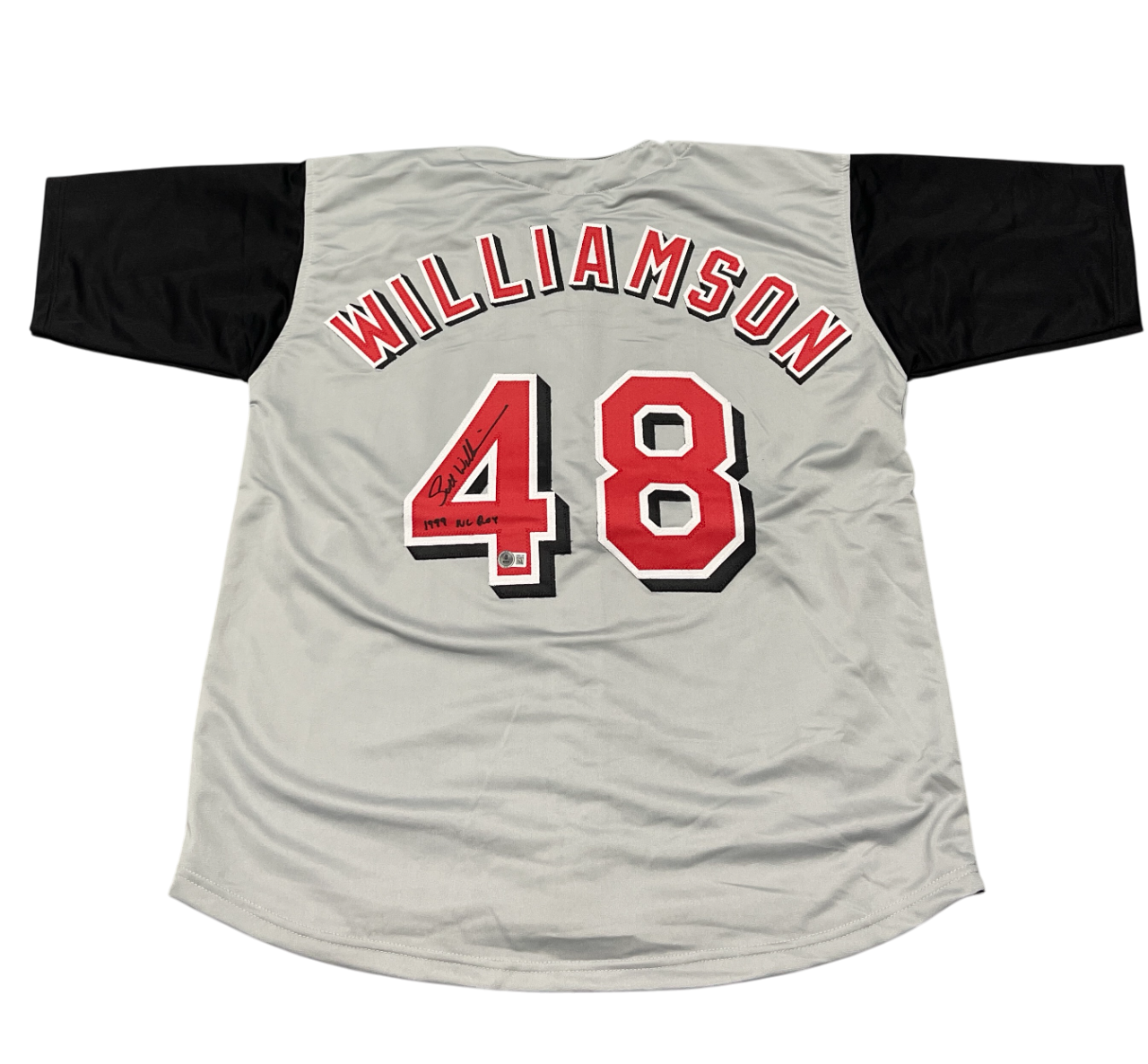 Scott Williamson Signed Reds Custom Jersey w/ 1999 NL ROY Beckett BAS COA2