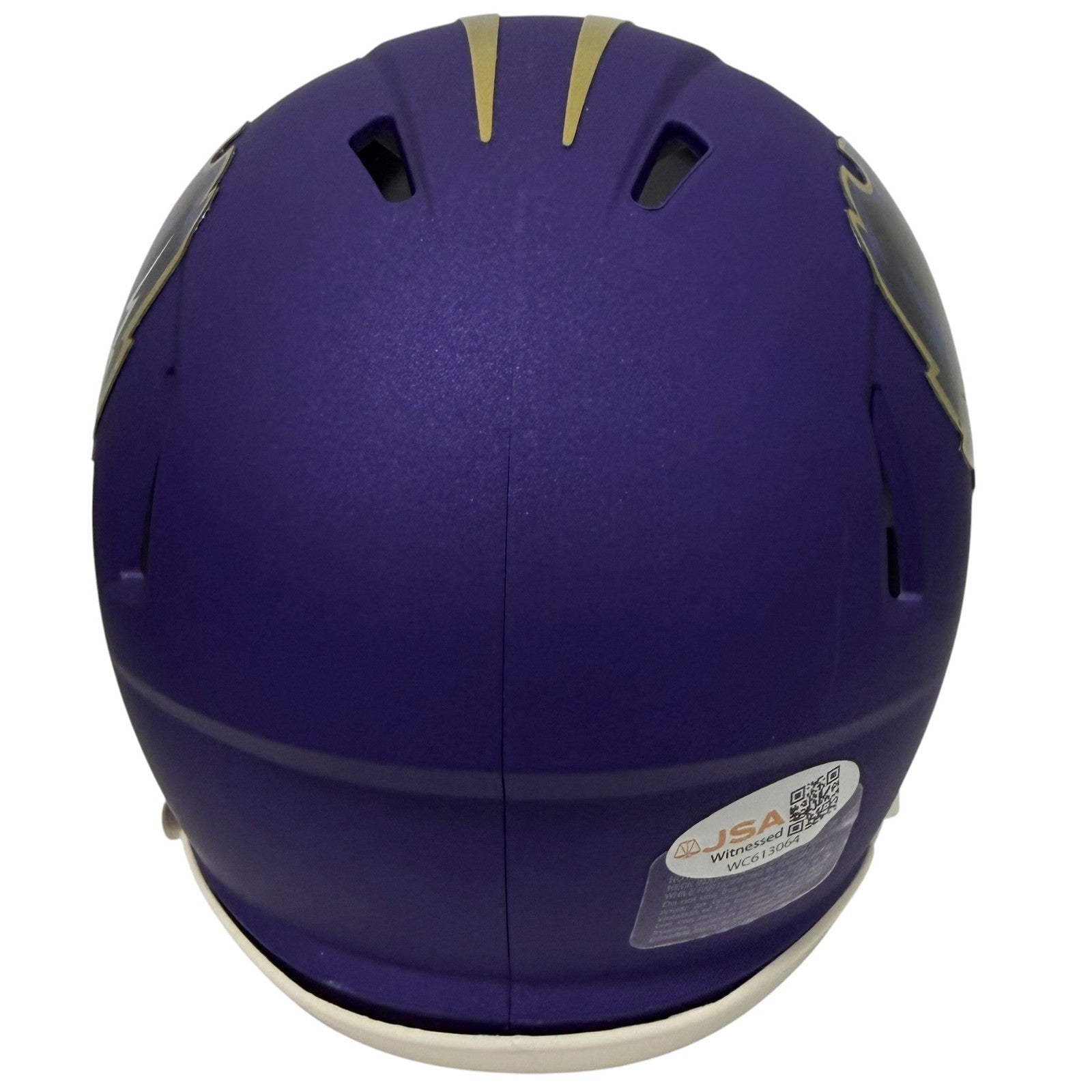 Jamal Lewis Signed Baltimore Ravens Alt Purple Mini Helmet JSA Witness COA2
