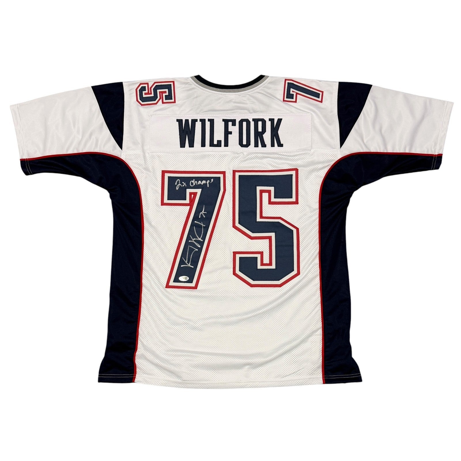 Vince Wilfork Signed Patriots Custom Jersey w/ 2x SB Champ JSA Witness COA0