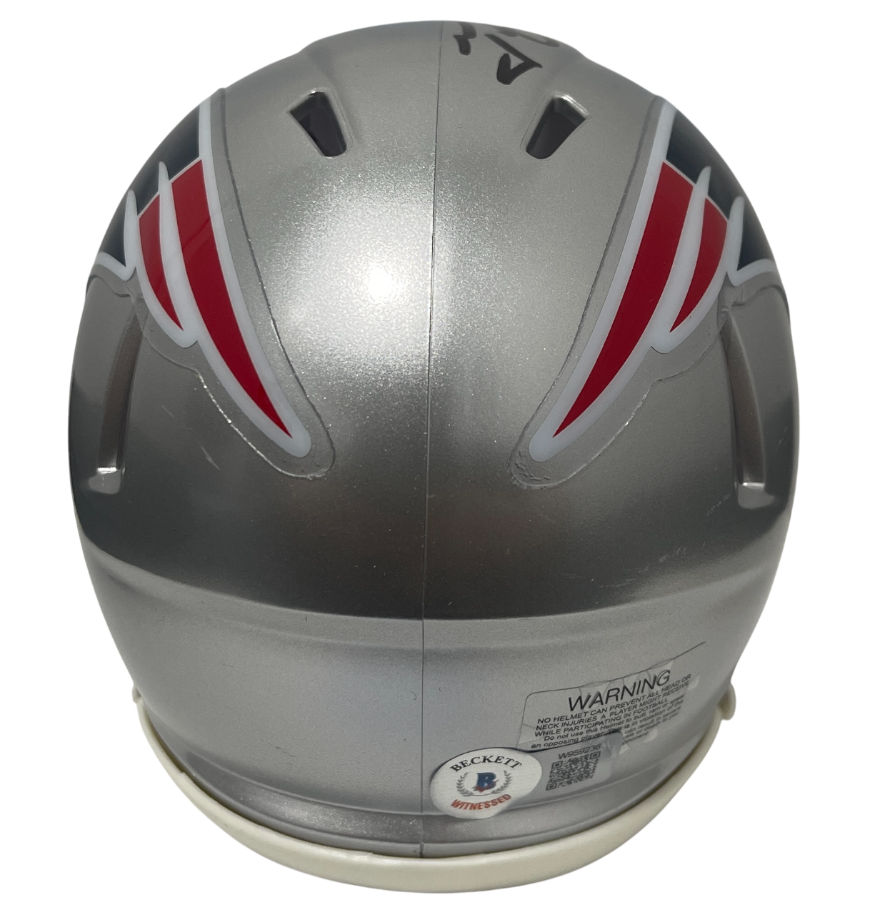 Tedy Bruschi Signed New England Patriots Speed Mini Helmet Beckett Wit BAS COA2
