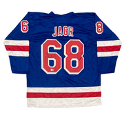 Jaromir Jagr Signed New York Rangers Custom Jersey Beckett Witness BAS COA0