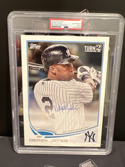 Derek Jeter 2018 Topps Turn 2 Foundation Oversized Signed On-Card Auto #4/15 PSA0