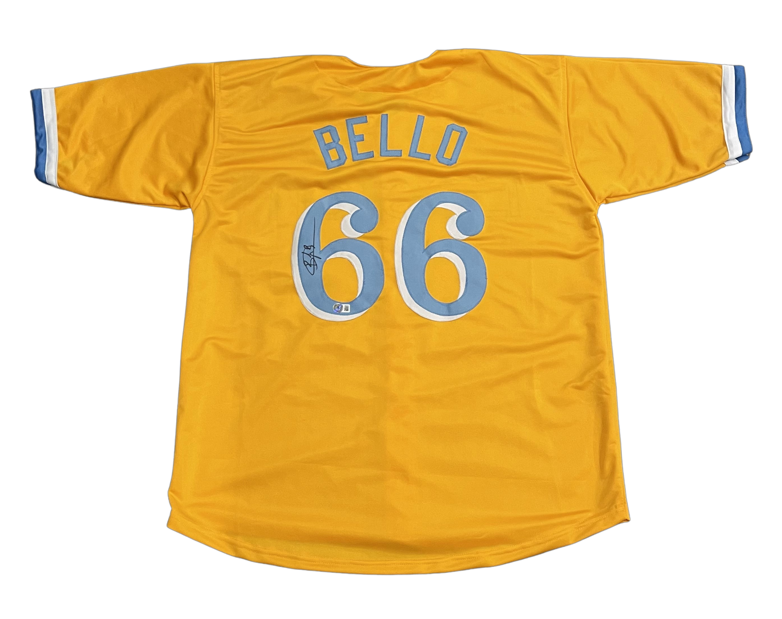 Brayan Bello Signed Red Sox City Connect Custom Jersey Beckett Wit BAS COA0