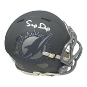 Mark Duper Signed Autographed Miami Dolphins Slate Mini Helmet JSA Witness COA0