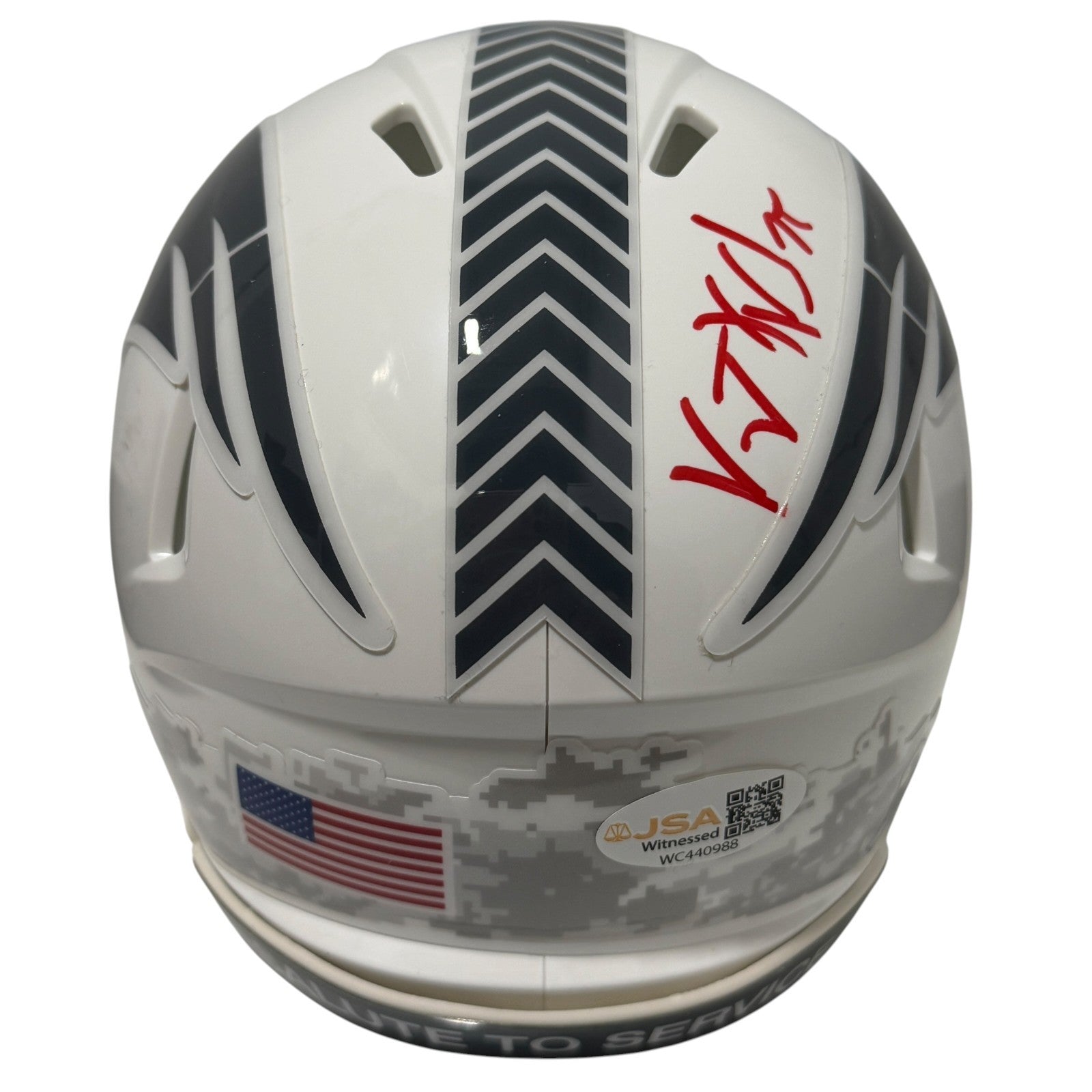 Vince Wilfork Signed Patriots Salute Mini Helmet w/ 2x Champ Ins JSA Witness COA3