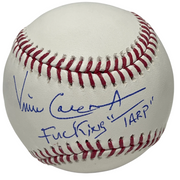 Vince Coleman Signed ROMLB Baseball w/ F**king Tarp Beckett Witness BAS COA0