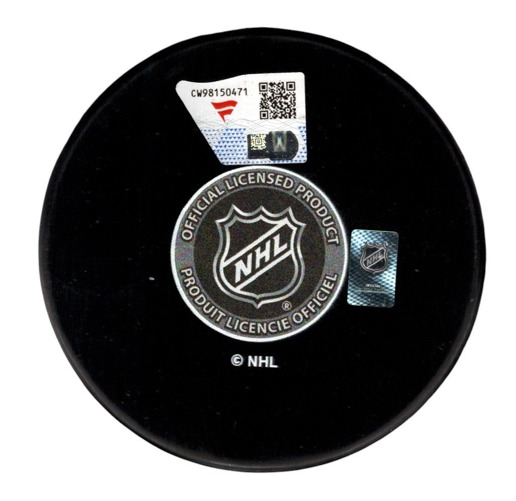 Quinn Hughes Signed Vancouver Canucks Logo Puck w/ 2024 Norris Insc Fanatics COA1