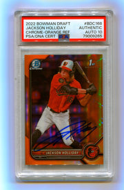 Jackson Holliday 2022 Bowman Chrome 1st Orange Refractor #/25 Signed PSA 10 Auto0