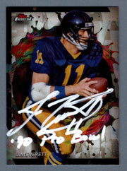 Jim Everett Signed 2024 Topps Finest #42 Refractor Rare w/ 90 Pro Bowl! LSCM COA0