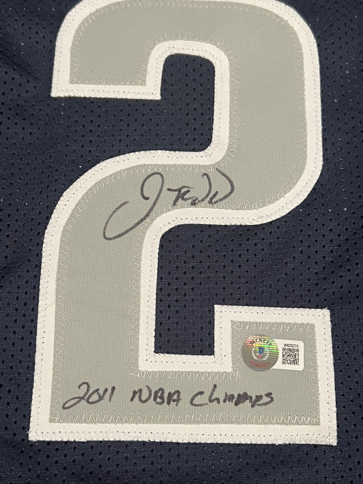 Jason Kidd Signed Mavericks Custom Jersey w/ 2011 NBA Champs Beckett BAS COA2