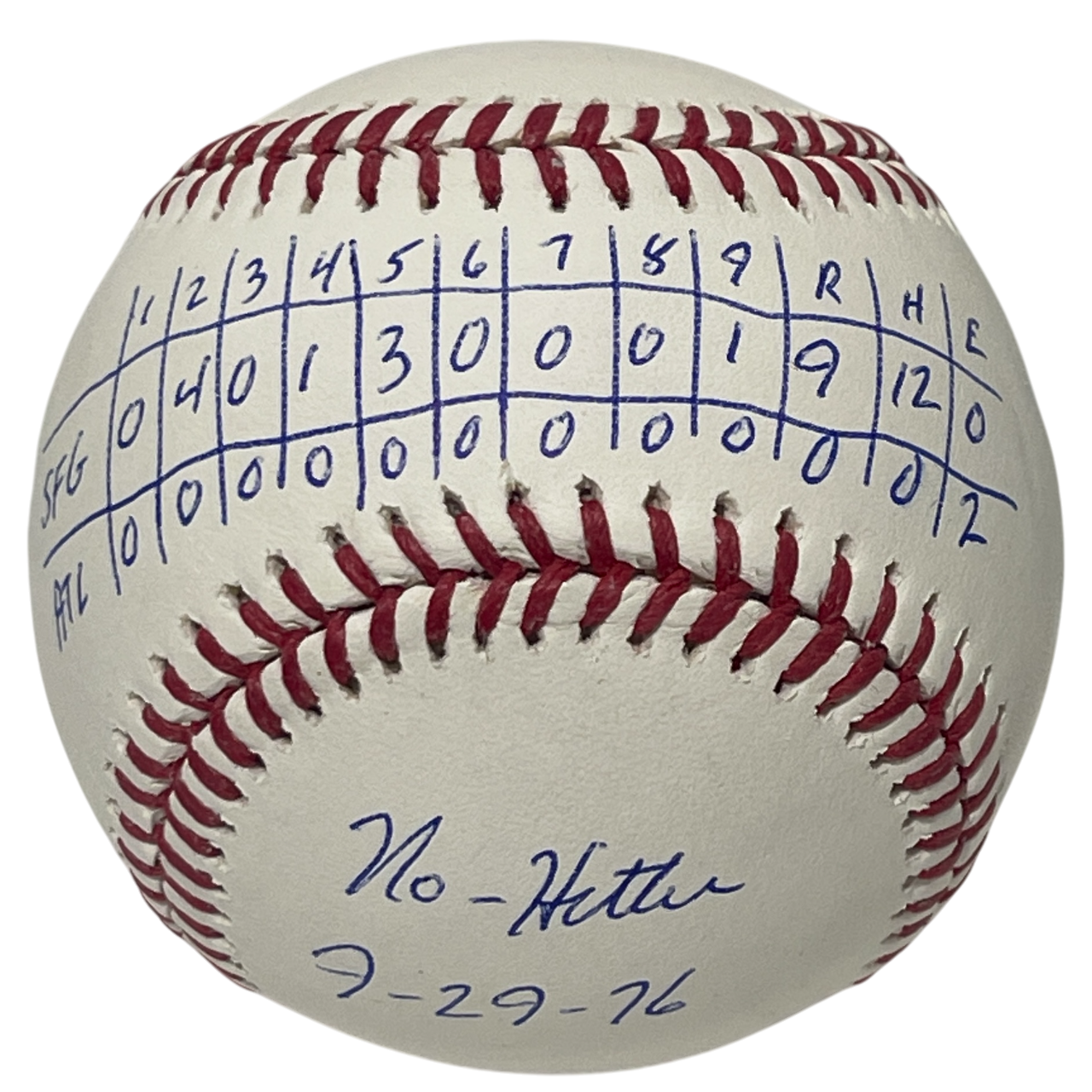 John Montefusco Signed ROMLB Baseball w/ No Hitter Line Score PSA COA1