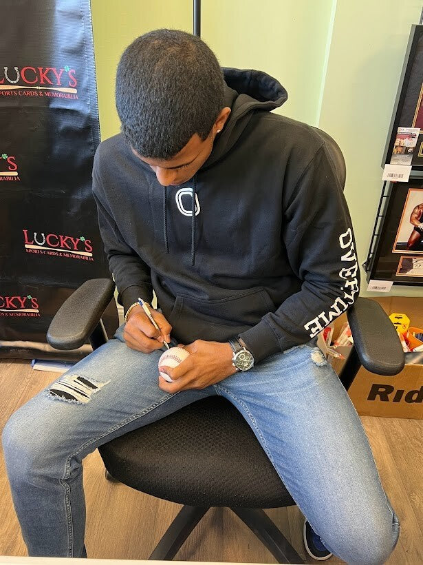 Luis Medina Signed Rawlings ROMLB Baseball PSA ITP COA Athletics2