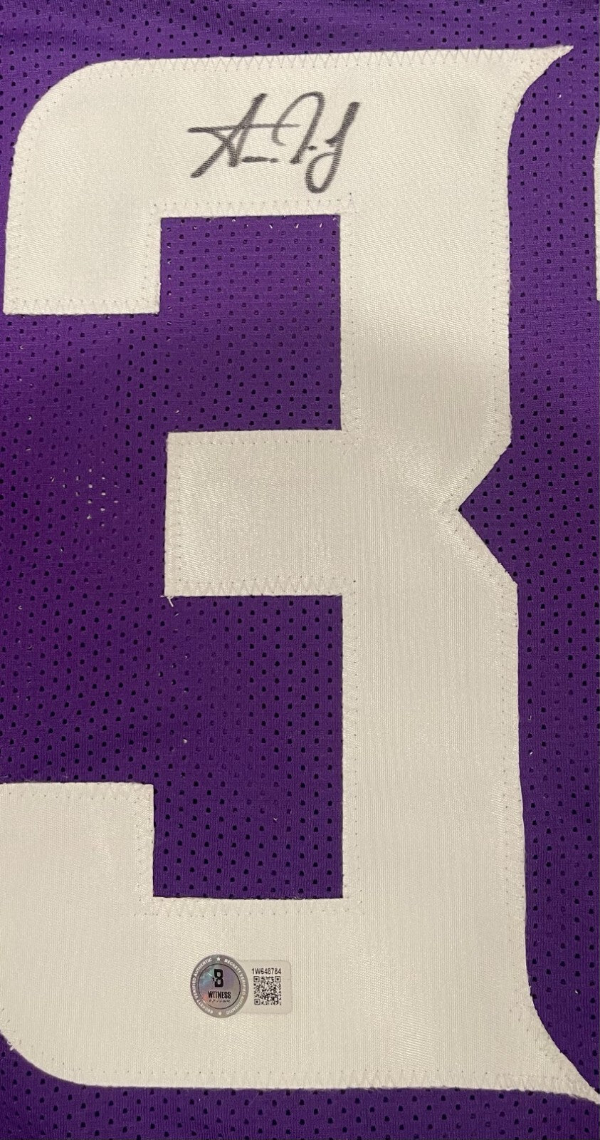 Aaron Jones Signed Minnesota Vikings Custom Jersey Beckett Witness BAS COA1