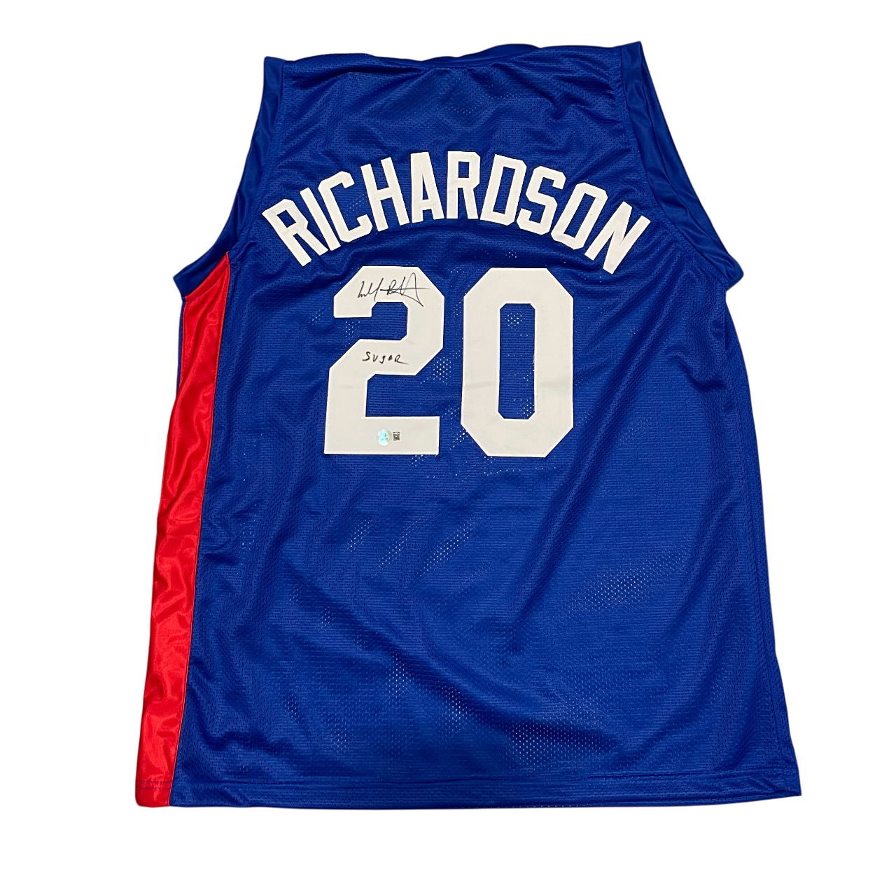 Micheal Ray Richardson Signed Sugar Nets Custom Jersey Insc Beckett W BAS COA0