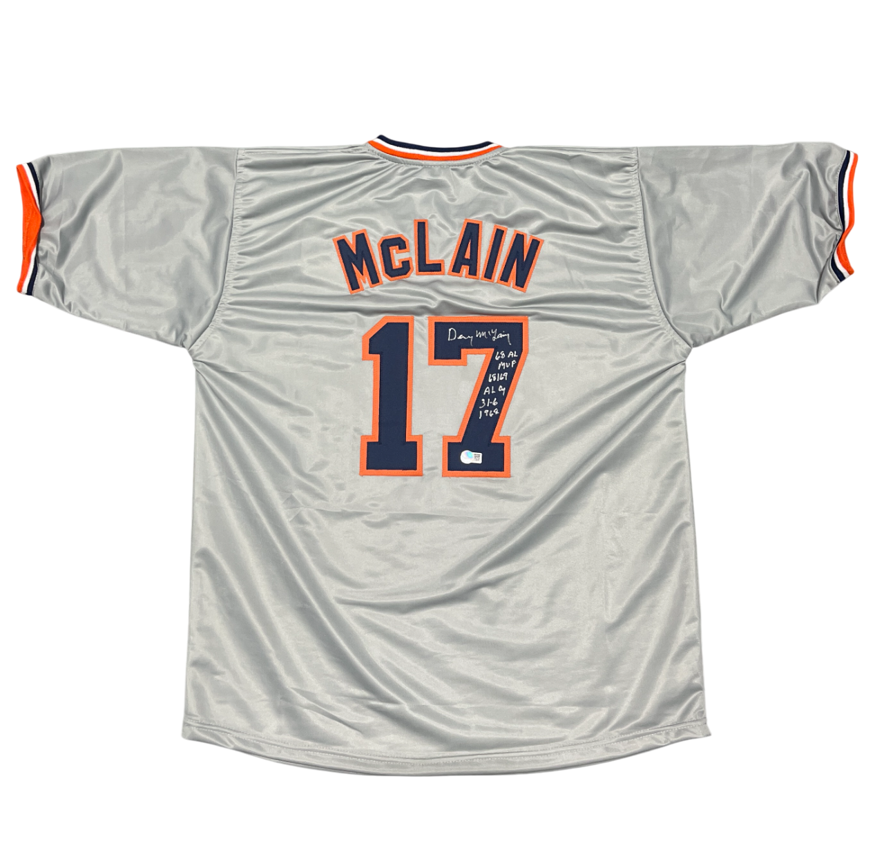 Denny McLain Signed Detroit Tigers Custom Jersey w/ 3 Insc Beckett Wit BAS COA0