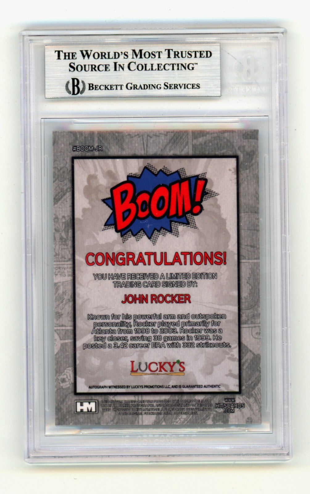 John Rocker 2024 Hits Memorabilia BOOM Silver Signed BGS BAS Auto Atlanta Braves1