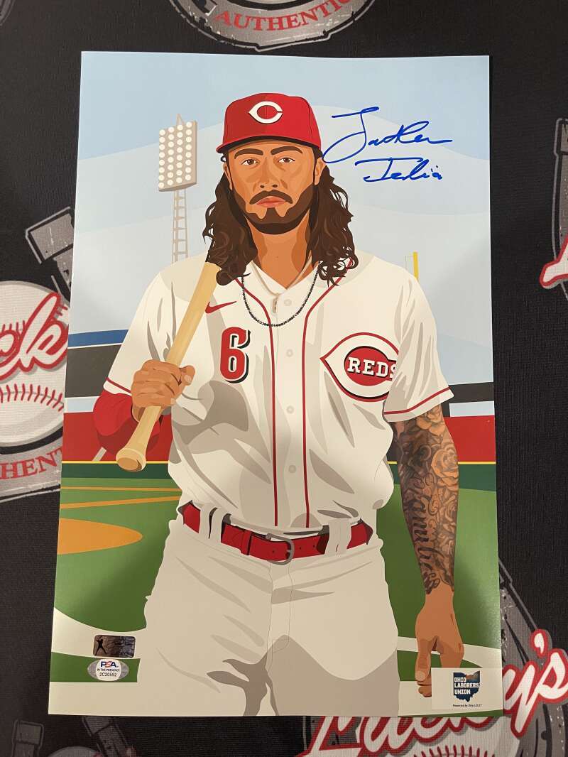 Jonathan India Signed Auto Autographed 11x17 Reds SGA Poster PSA ITP COA Reds0