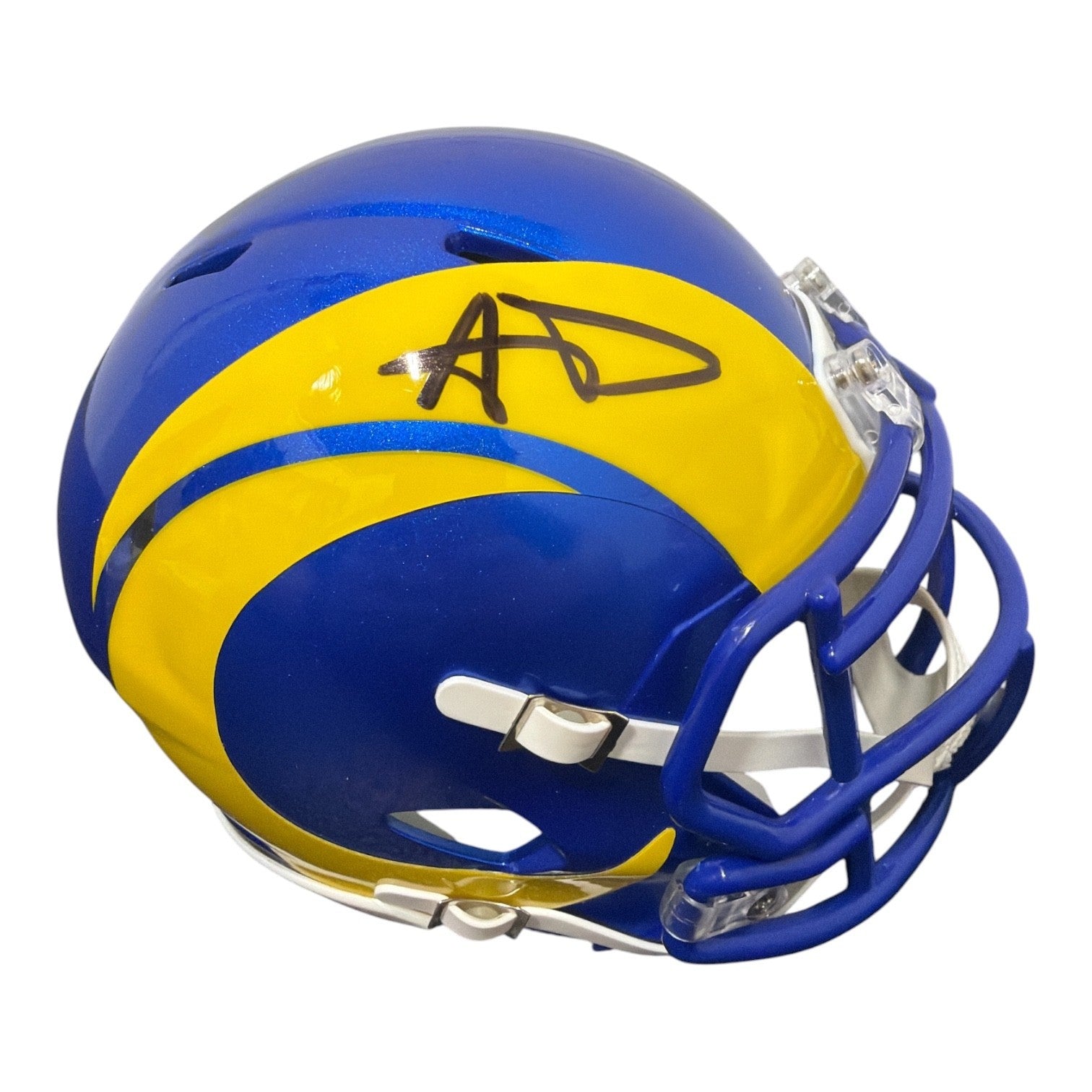 Aaron Donald Signed Los Angles Rams Speed Mini Helmet Beckett Witness BAS COA0