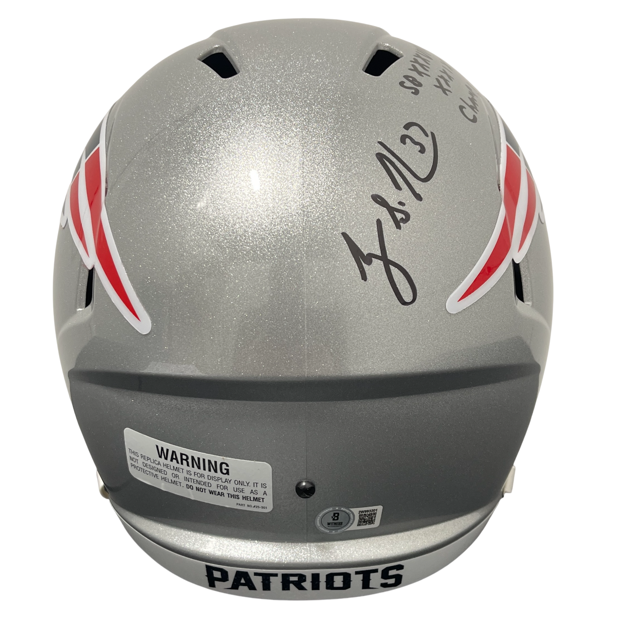 Rodney Harrison Signed Patriots Speed FS Full Size Helmet 2x Ins Beckett BAS COA4