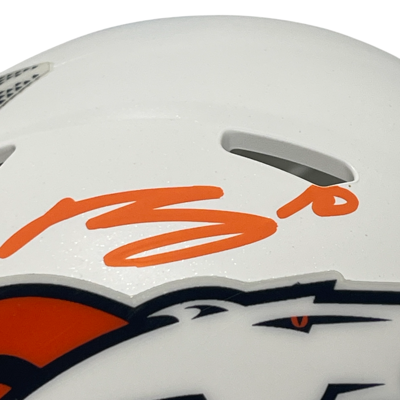 Bo Nix Signed Denver Broncos White ALT 2024 Mini Helmet Beckett Witness BAS COA1