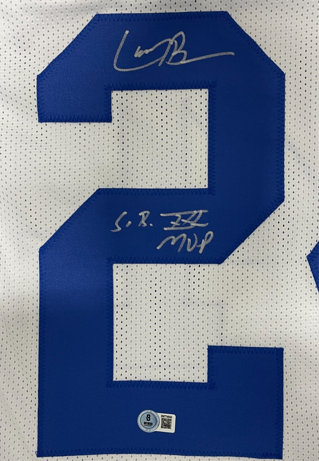 Larry Brown Signed Dallas Cowboys Custom Jersey w SB XXX MVP Beckett Wit BAS COA1