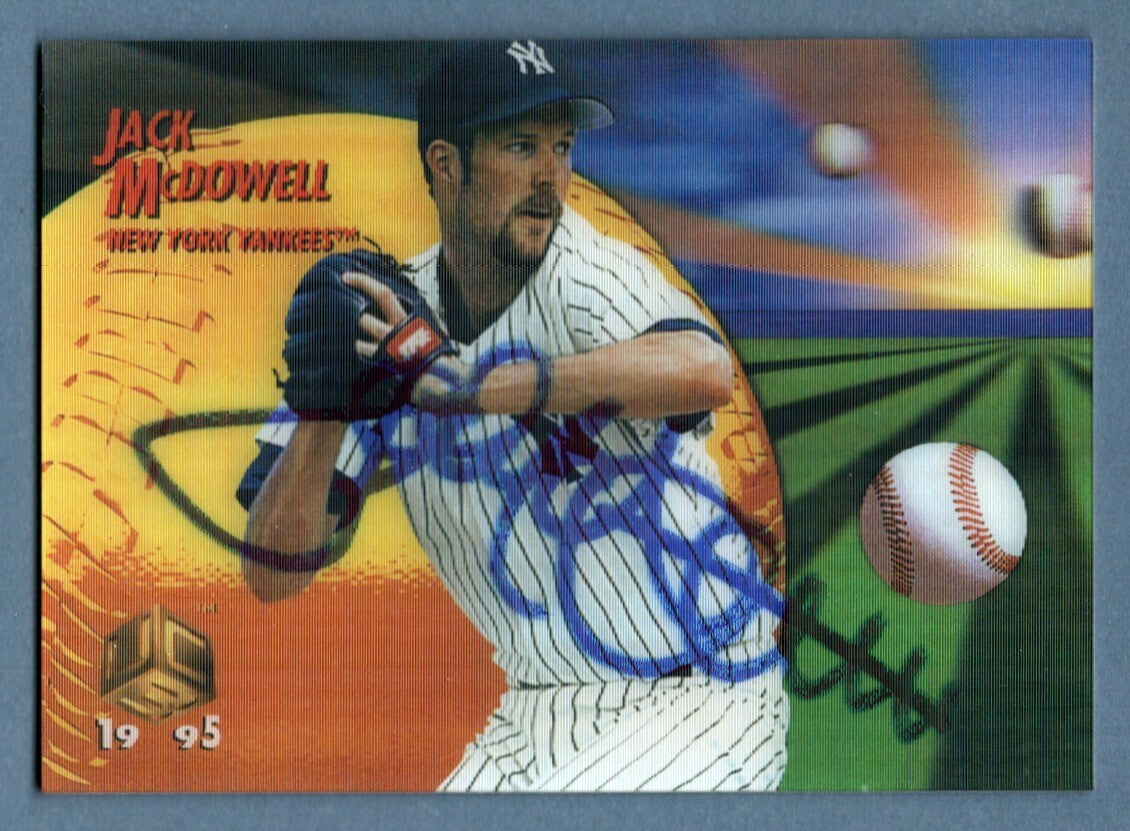 Jack McDowell Signed 1995 Pinnacle Sportflix UC3 #42 LSCM COA New York Yankees0
