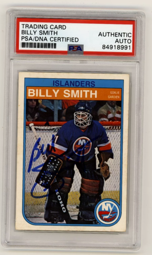 Billy Smith 1982-83 O-Pee-Chee OPC #211 Signed PSA Authentic Auto Blue Islanders0